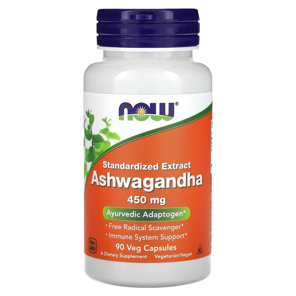 Ashwagandha 450 mg 90 capsules vegetariennes – NOW Foods 1