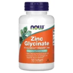 Glycinate de Zinc, 120 Capsules à Enveloppe Molle – NOW Foods