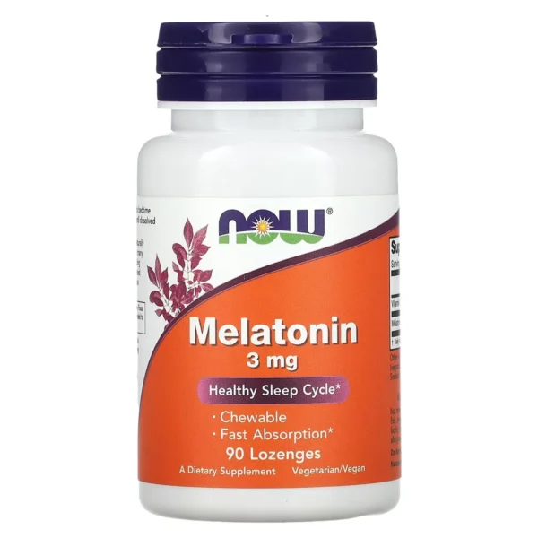 NOW Foods, Mélatonine, 3 mg, 90 Comprimés