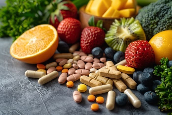 all images capsules of food supplements next to fresh fruit and vegetables11