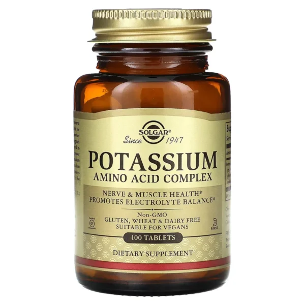 Potassium Amino Acid Complex 99 mg, 100 Comprimés – Solgar