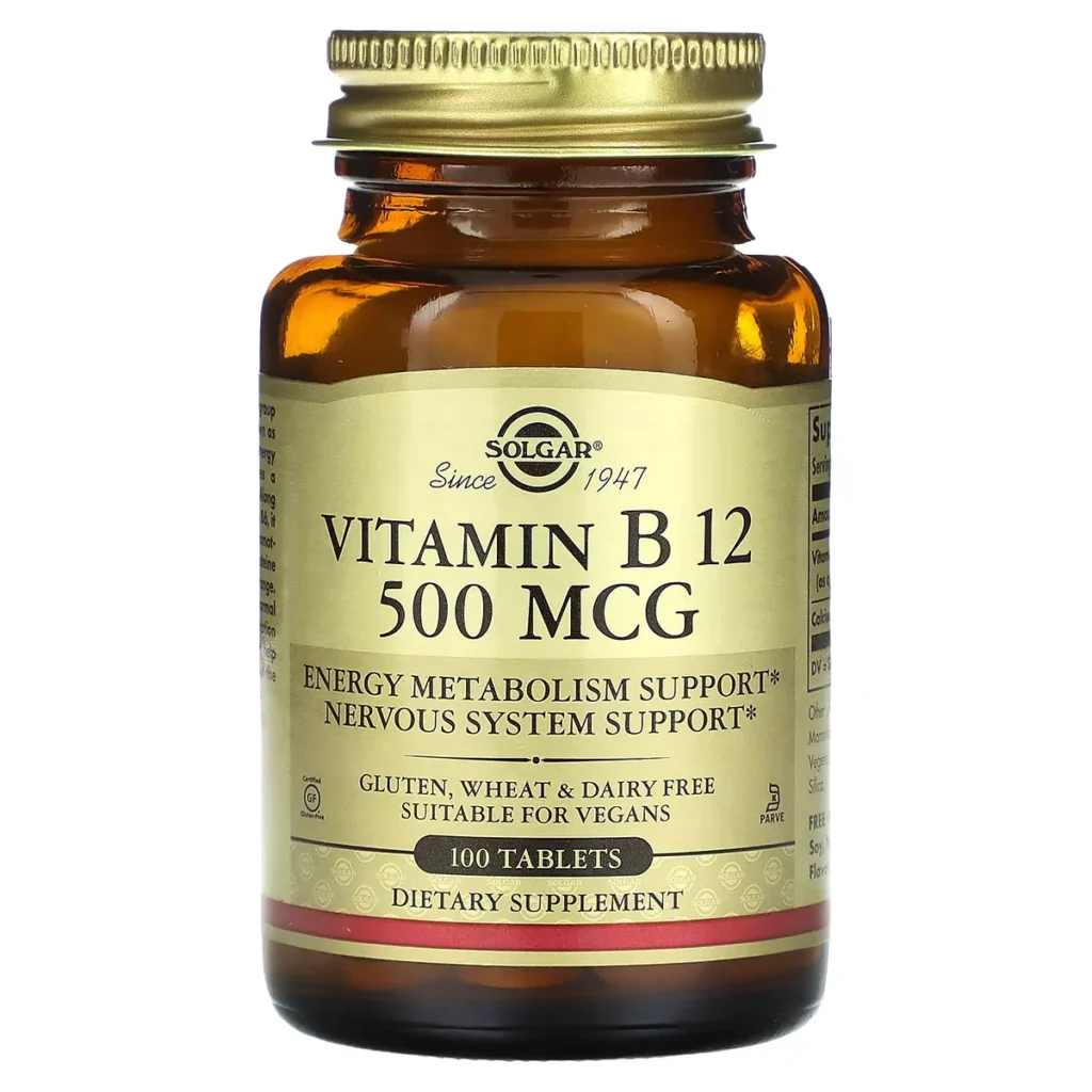 Vitamin B12 500 mcg 100 Comprimes – Solgar 1