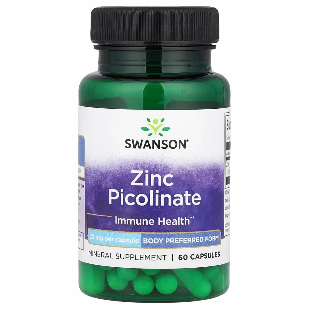 Picolinate de zinc 22 mg 60 capsules Swanson 1