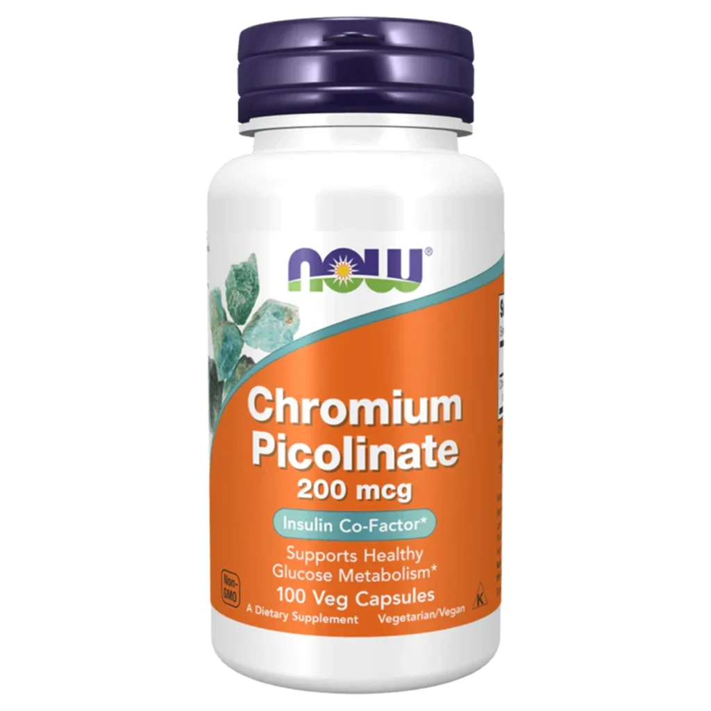 Chromium Picolinate 200 mcg 100 Gelules Vegetales – NOW Foods 1