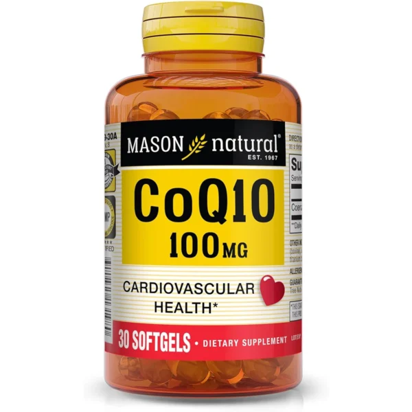 Coenzyme Q10 (CoQ10) 100 mg – 30 Softgels – Mason Natural