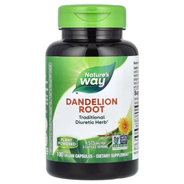 Racine de Pissenlit 1575 mg – 100 Gélules Vegan (525 mg par capsule) – Nature's Way