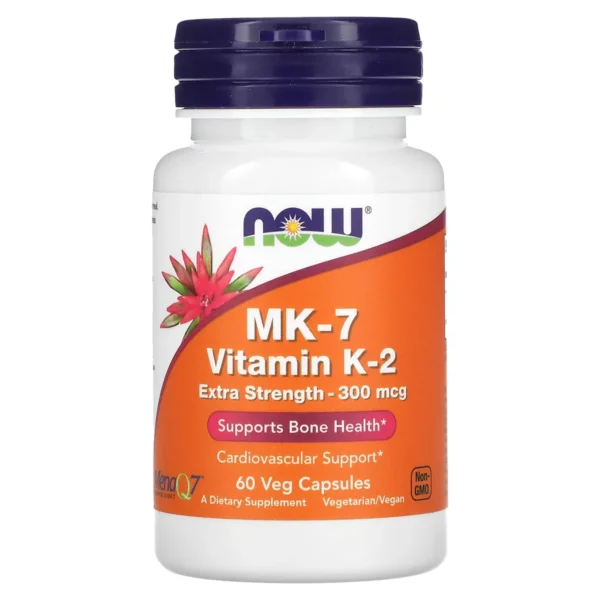 Vitamine K2 MK-7 300 mcg, 60 Gélules Végétales – NOW Foods