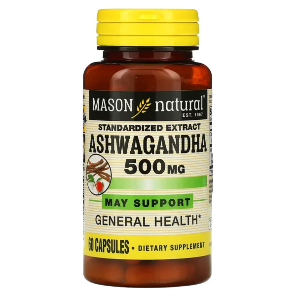 Ashwagandha – 500 mg – 60 Capsules – Mason Natural
