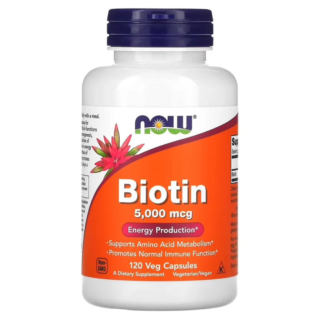 Biotine – 5000 mcg – 120 Capsules Vegetariennes – Now Foods 1