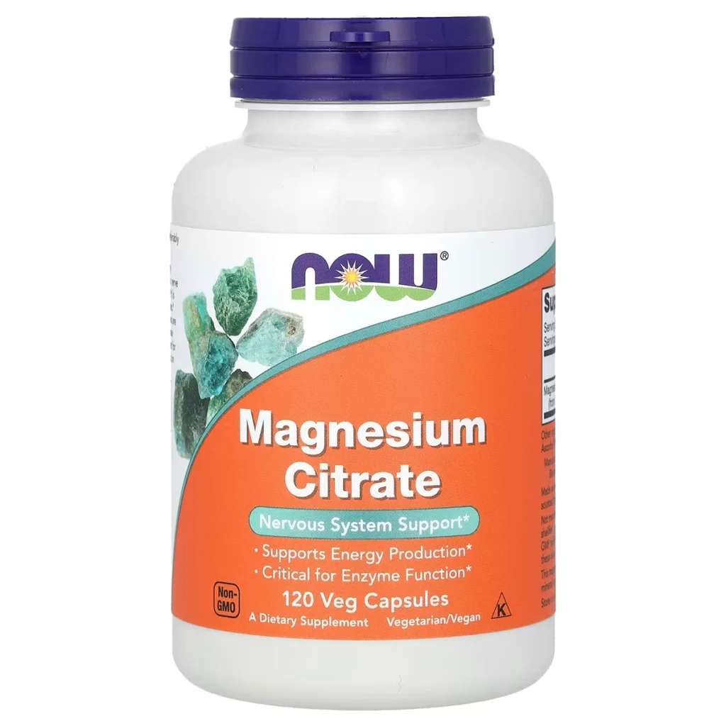 Citrate de Magnesium – 120 Capsules Vegetales 133 mg par capsule – Now Foods 1