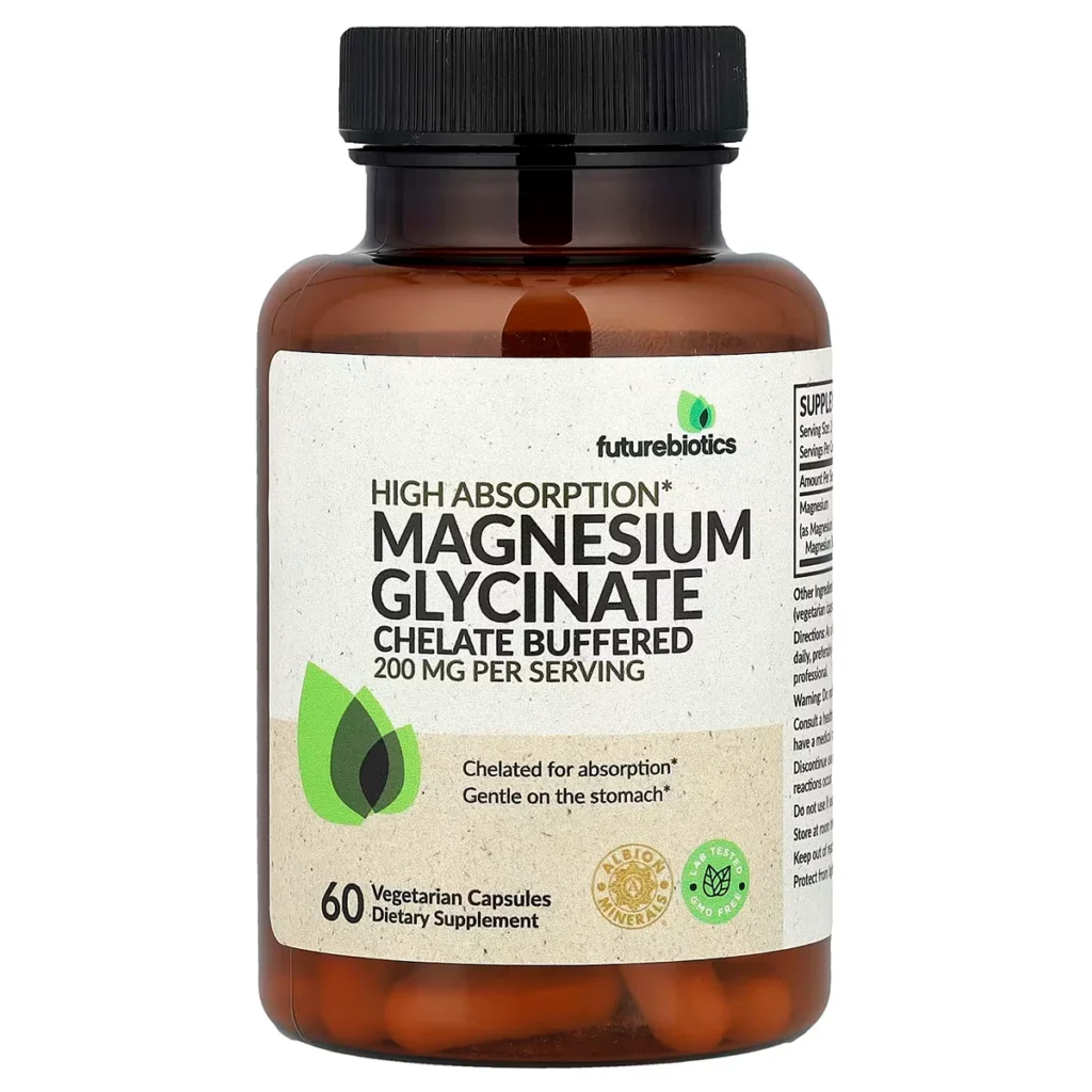 Magnesium Glycinate – 200 mg – 60 Gelules Vegetariennes – Futurebiotics 1