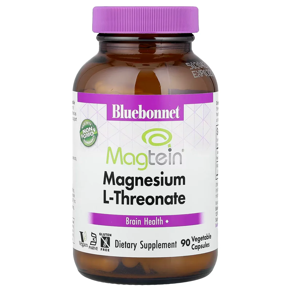 Magnesium L Threonate Magtein® – 90 Veg Capsules – Bluebonnet 1
