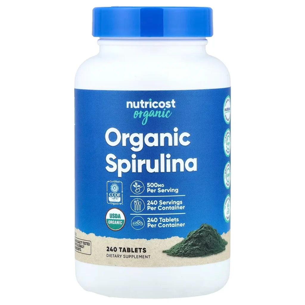 Organic Spirulina – 240 Tablets – Nutricost 1