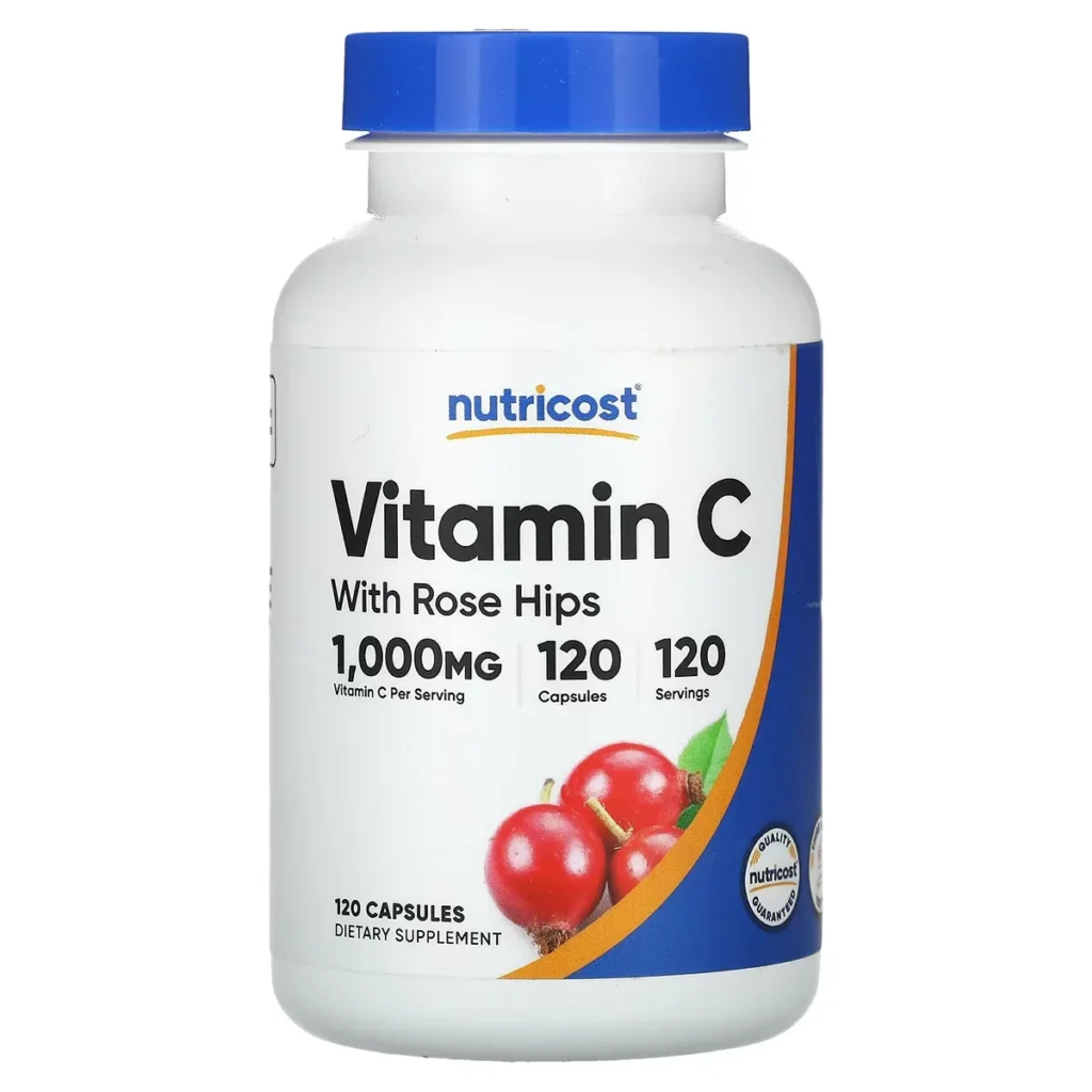 Vitamin C 1000 with Rose Hips – 120 Capsules – Nutricost 1