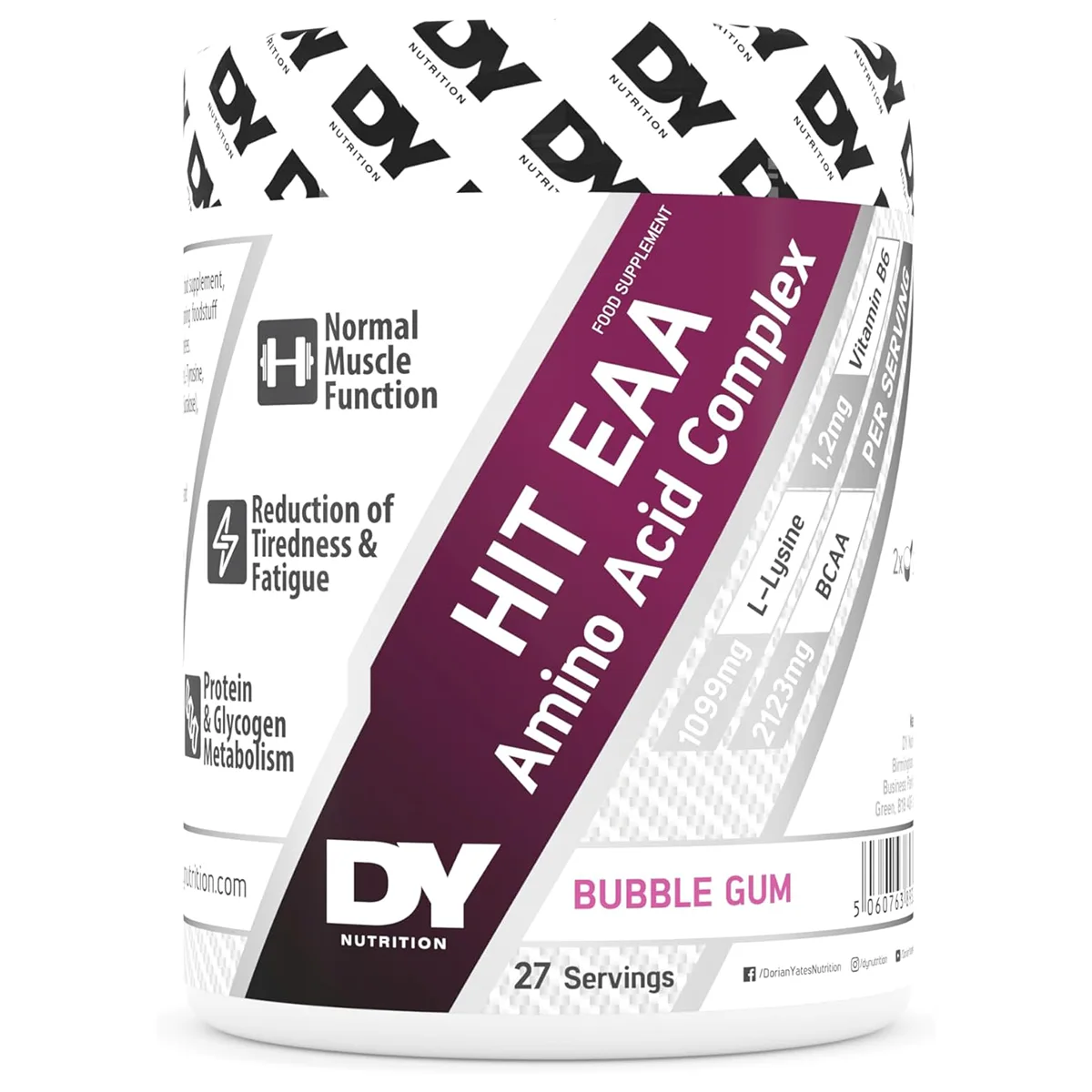 Acides Amines Complexe HIT EAA – Bubble Gum – 360 g 27 Servings – DY Nutrition 1