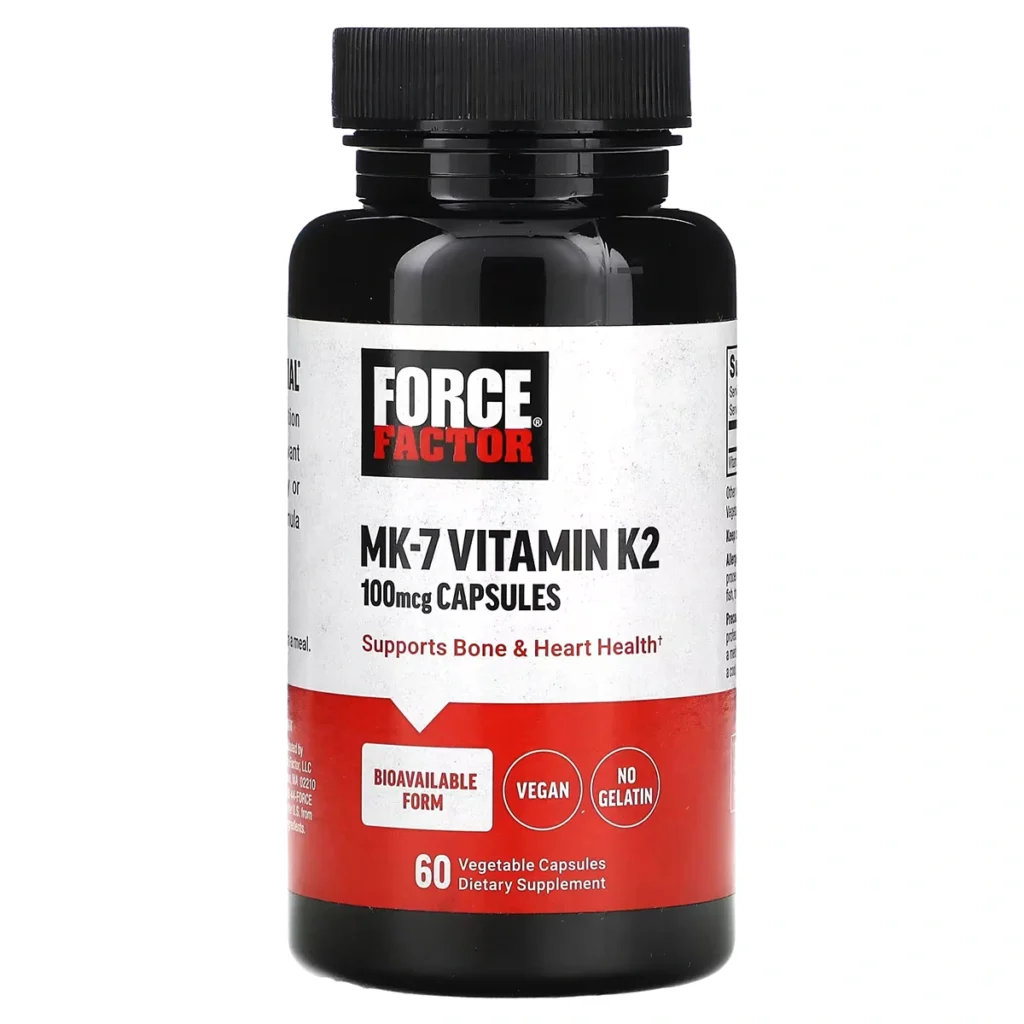 MK 7 Vitamin K2 – 100 mcg – 60 Capsules Vegetales – Force Factor 1