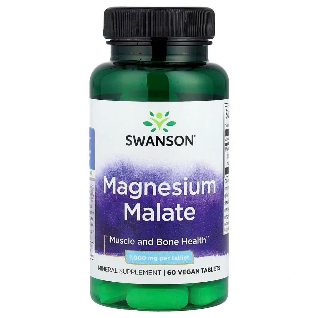 Magnesium Malate – 60 Tablettes Vegetales – Swanson 1