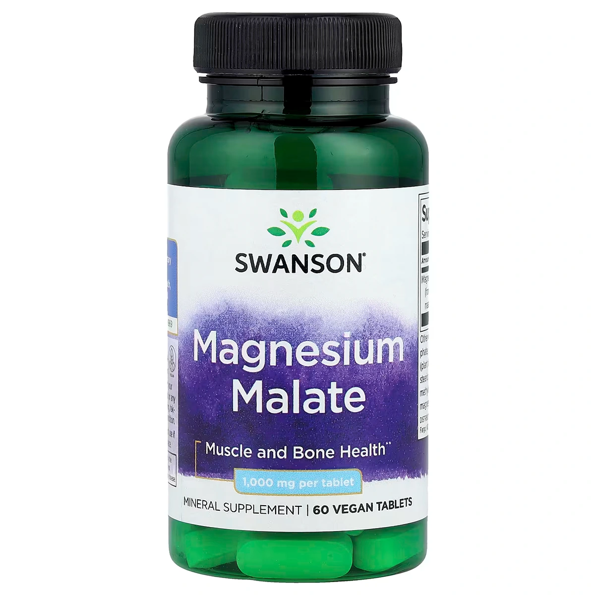 Magnesium Malate – 60 Tablettes Vegetales – Swanson 1