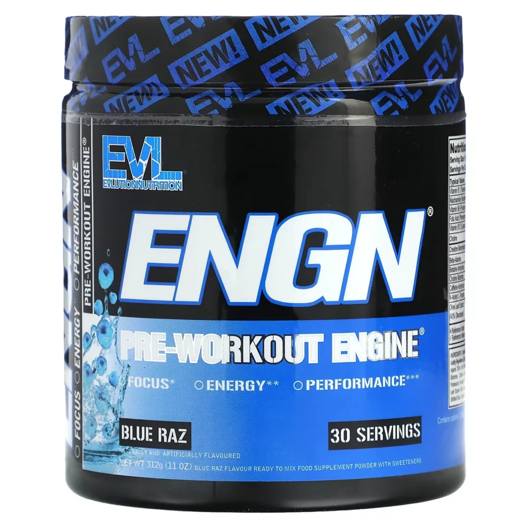 ENGN Pre Workout Engine – Blue Raz – 312 g – EVLution Nutrition 1