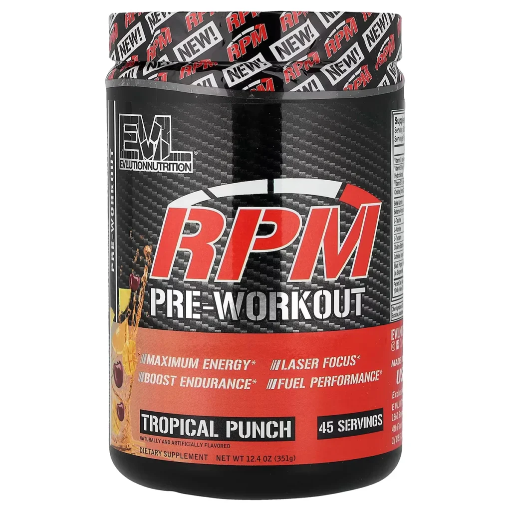RPM Pre Workout – 45 Servings – Tropical Punch – EVL Nutrition 1