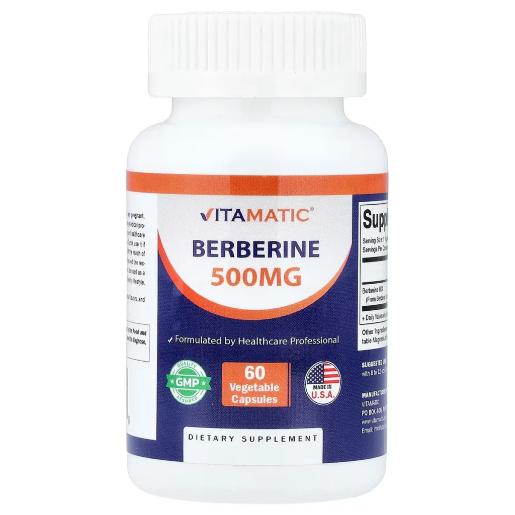 Berberine – 500 mg – 60 Vegetable Capsules – Vitamatic 1