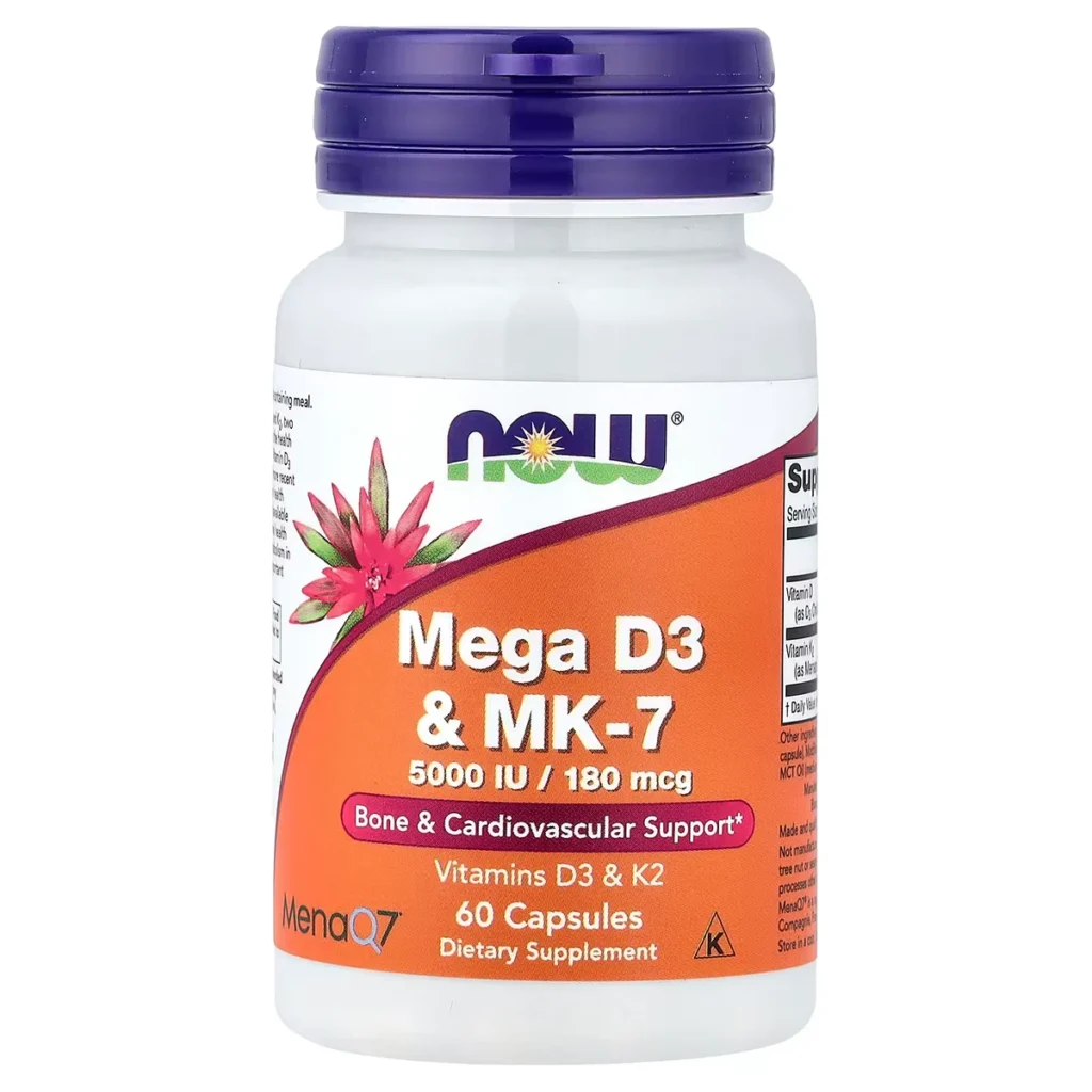 Mega D3 MK 7 – 60 Capsules – NOW Foods 1