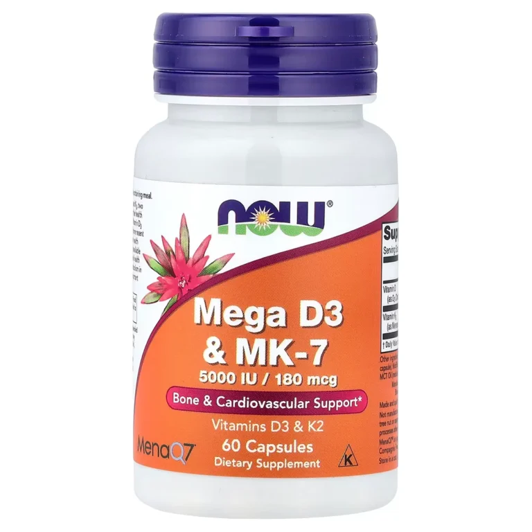 Mega D3 MK 7 – 60 Capsules – NOW Foods 1