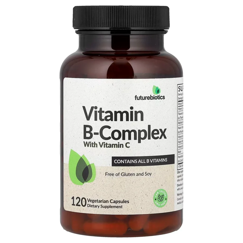 Vitamin B Complex with Vitamin C – 120 Vegetarian Capsules – Futurebiotics 1